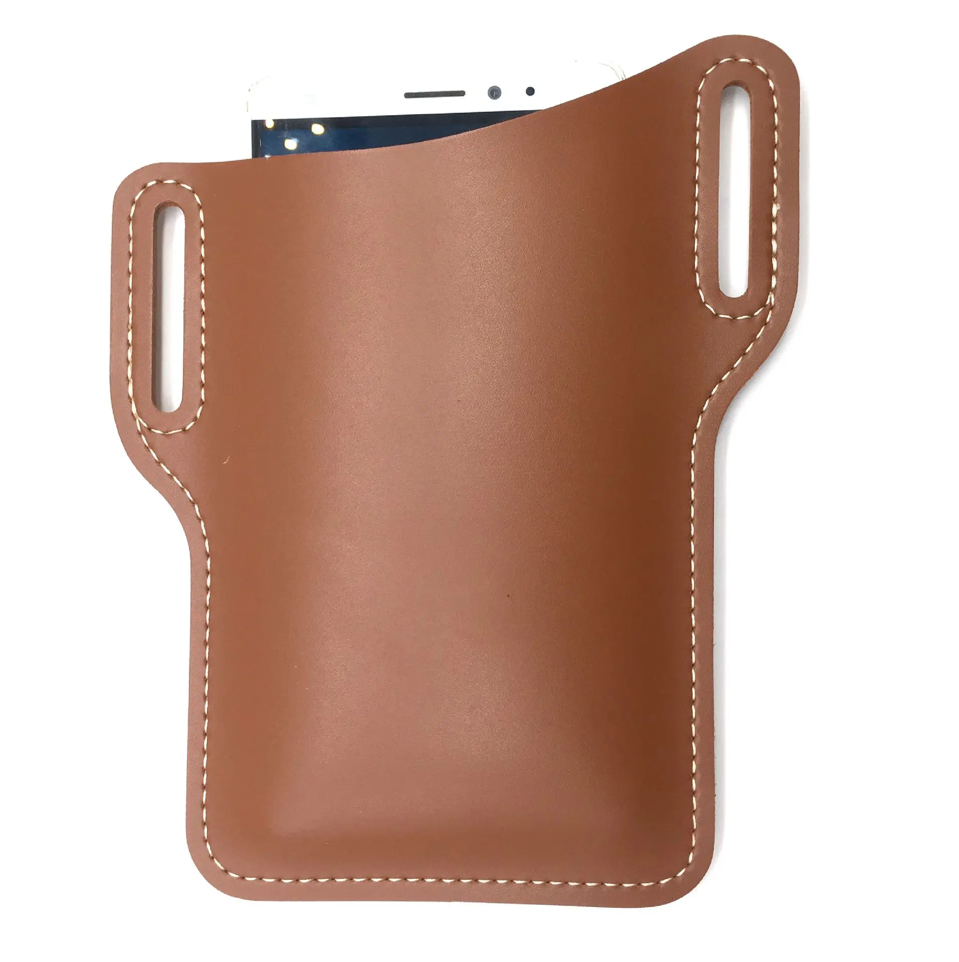 

2021 New Arrival Universal Brown Leather Waist Belt Loop Cellphone Phone Fashion Bag Phone Case Men Holster Bag