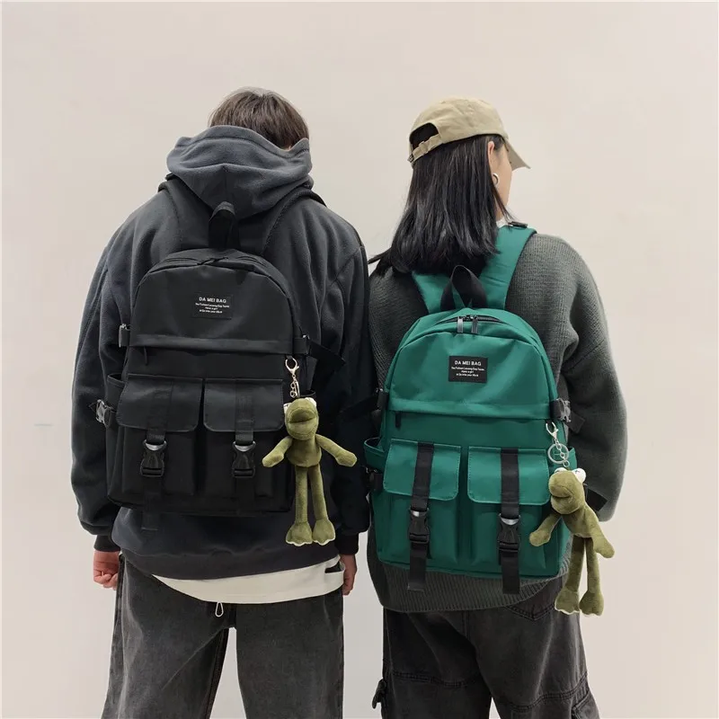 

Large Capacity Men Waterproof Nylon Bag Women 15.6 Inch Laptop Backpack With Charging Port School Bags For Teenage Girl Boy 2020
