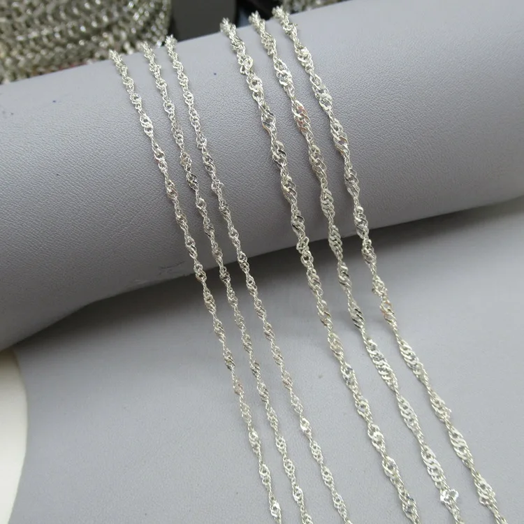 Fashion 925 Sterling Silver Rope Chain Bulk for Jewelry Making Necklace Bracelet