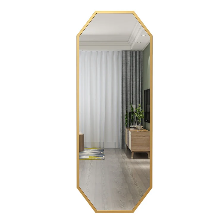 

2020 Modern Stainless Steel Rose Gold Mirror 3D Irregular Wall Mirrors for Retail Boutique Dress Room, Gold frame/silver frame