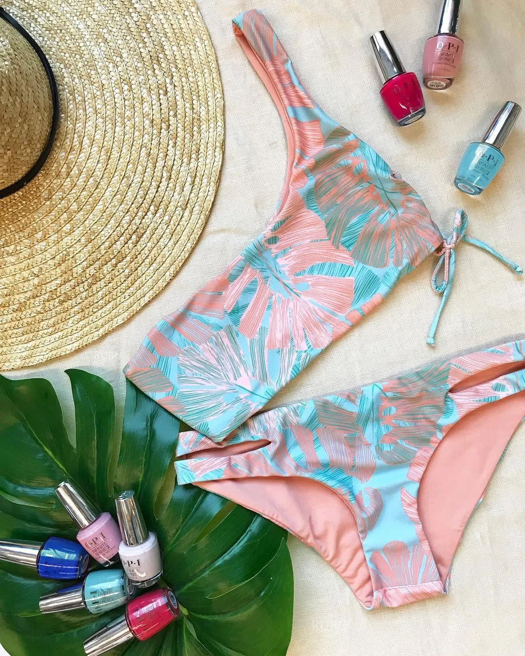 

Bikini 2021 Swimwear OEM&ODM micro bikini Split swimsuit one-shoulder painted printing plus swimwear for women