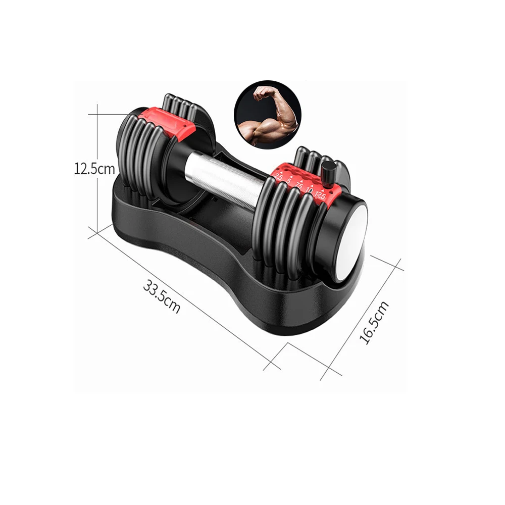 

High Quality 12.5LBS 5.5KG Detachable Dumbbell Home Fitness Adjustable Barbell, Black red, black yellow, can be customized