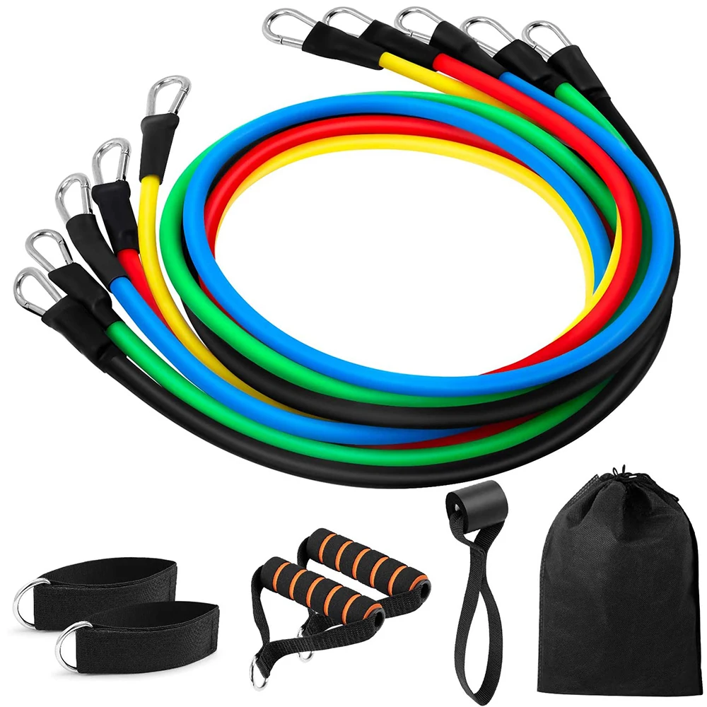 

TPE Latex Resistance 11Pcs fit Training Exercise Yoga Tubes Pull Rope Rubber Expander Elastic Bands Fitness with Bag