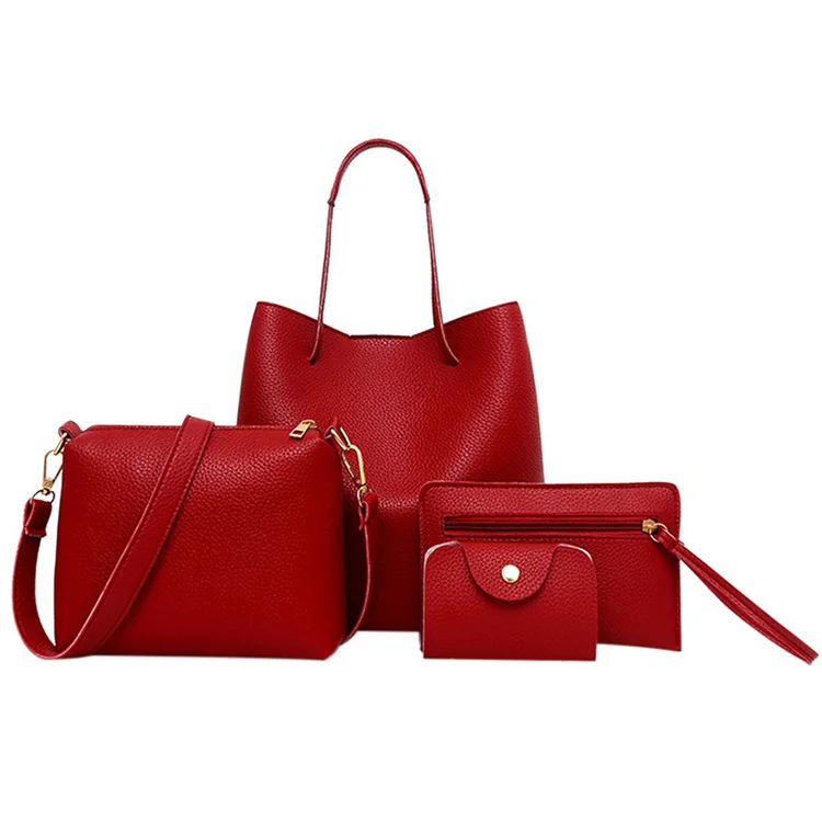 

3 Pcs Large And Purse Office Bag Set Vegan Leather Woman Handbag For Woman