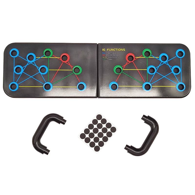 

9 In 1 Body Building Multi-function Adjustable Foldable push up board Equipment Parallel Sliding Exercise, Black