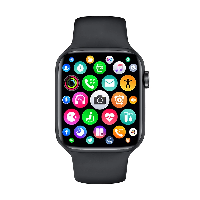 

40mm 44mm smart watch w66 IP68 Waterproof Heart rate reloj inteligente 1.75 inch Fitness Tracker ECG smarwatch w66m, Black white