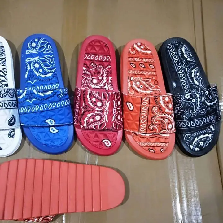 

Hot selling Custom ladies-slipers manufacturer bandanna slides slippers sandals bandana slides, As per customer's request
