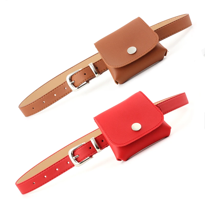 

Women Mini Leather Dress Belt Ladies Fashion Designer Decorative Belt Bag