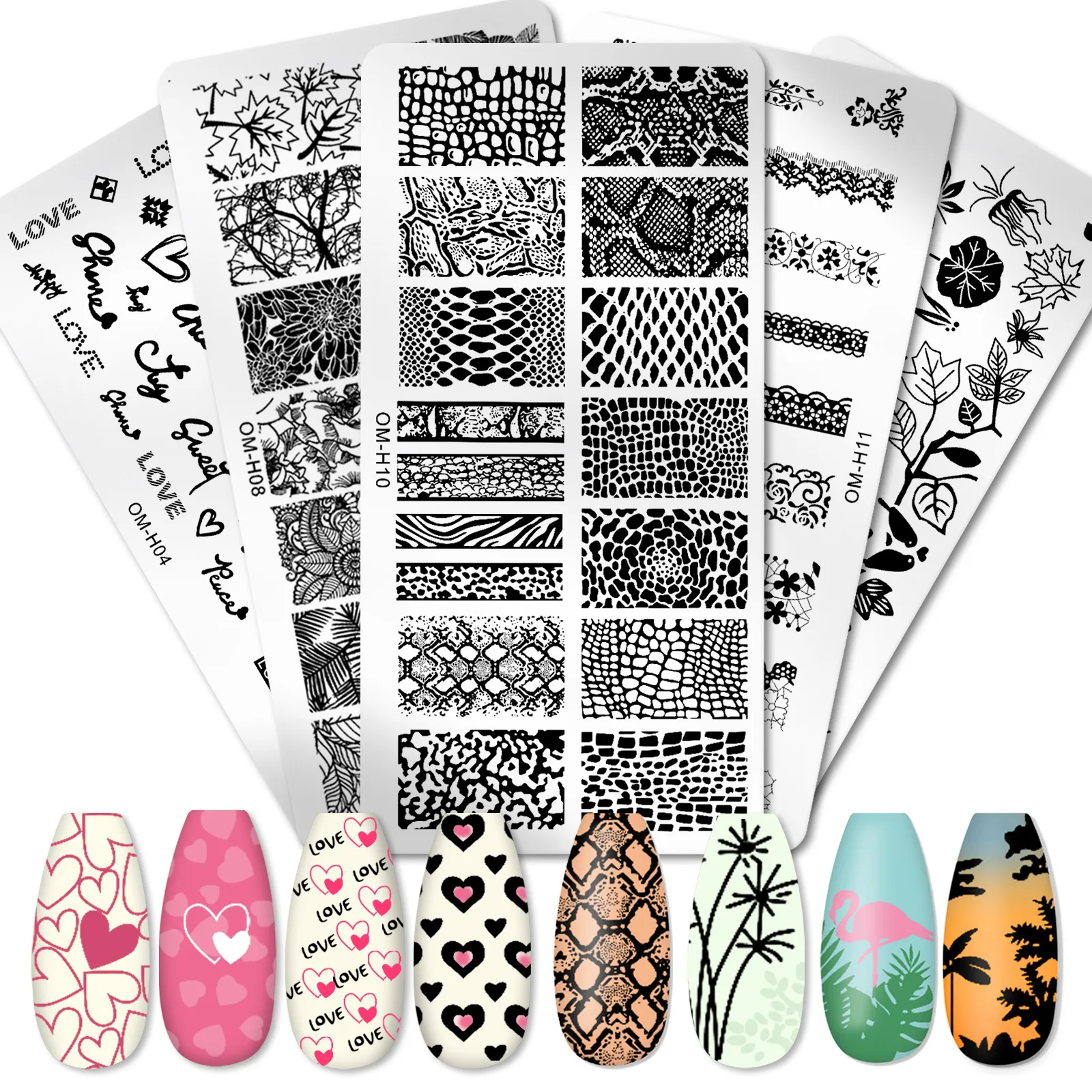 

2021 New Amazon Hot Nail Polish Seal Template Printing Transfer Tool Rectangle Stainless Steel Nail Art Stamp Plates