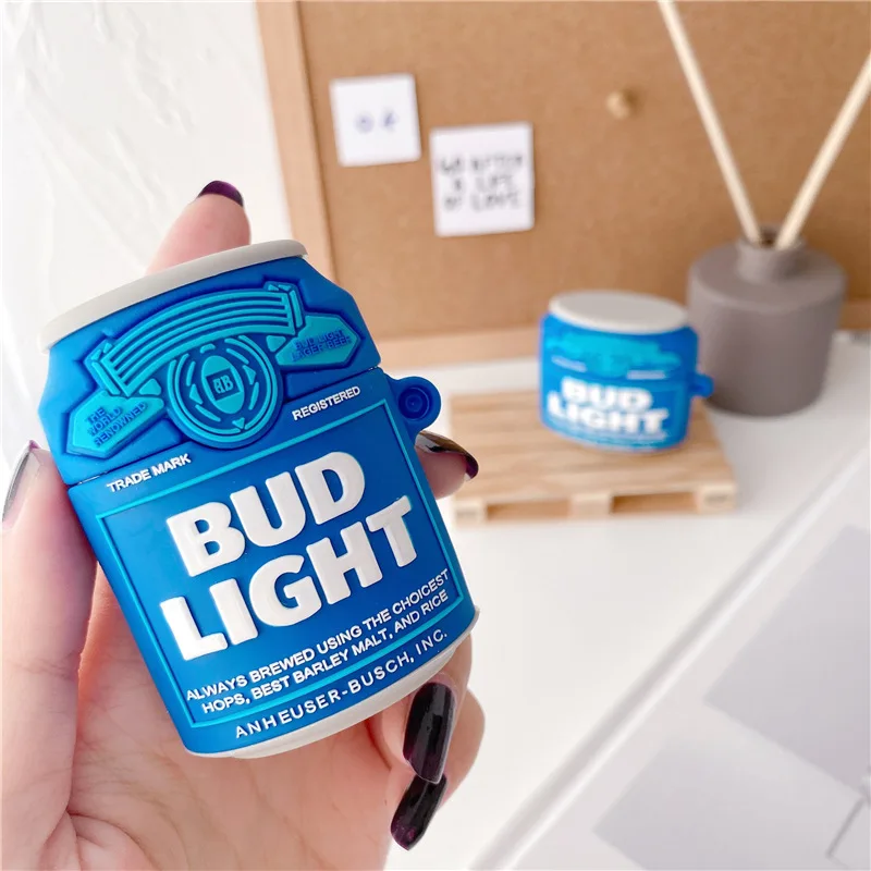 

Funny 3D Beer Drink Bottle Designer Soft Silicone Shockproof Cover Wireless Earphone Case For AirPods 3 1 2 Pro