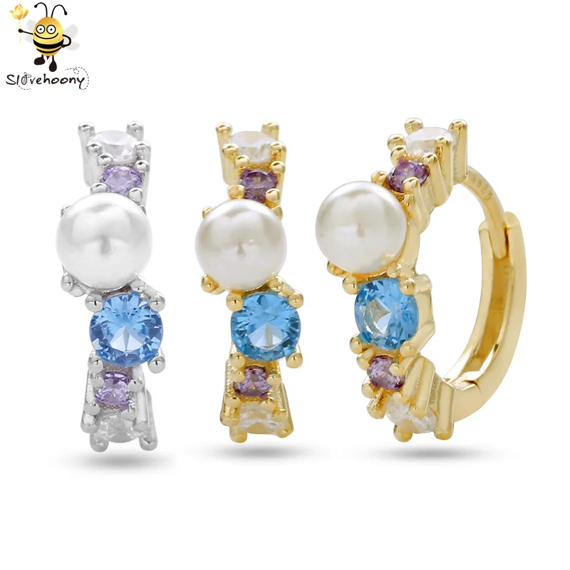 

Latest Fashion 2020 New Fashion 925 Sterling Silver Under The Sea Pearl Huggie Hoops 18k Gold Plated Earrings For Women Jewelry