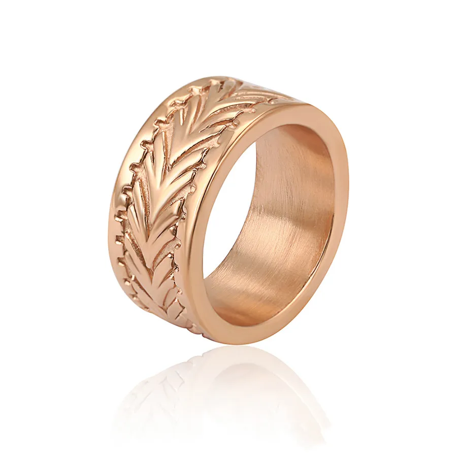 

15988 xuping jewelry classic personality fashion exquisitely carved 18K gold-plated stainless steel neutral ring