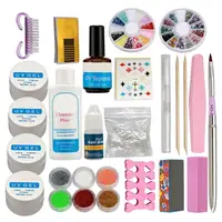 

Full Acrylic Glitter Powder Glue File French Nail Art UV Gel Tips