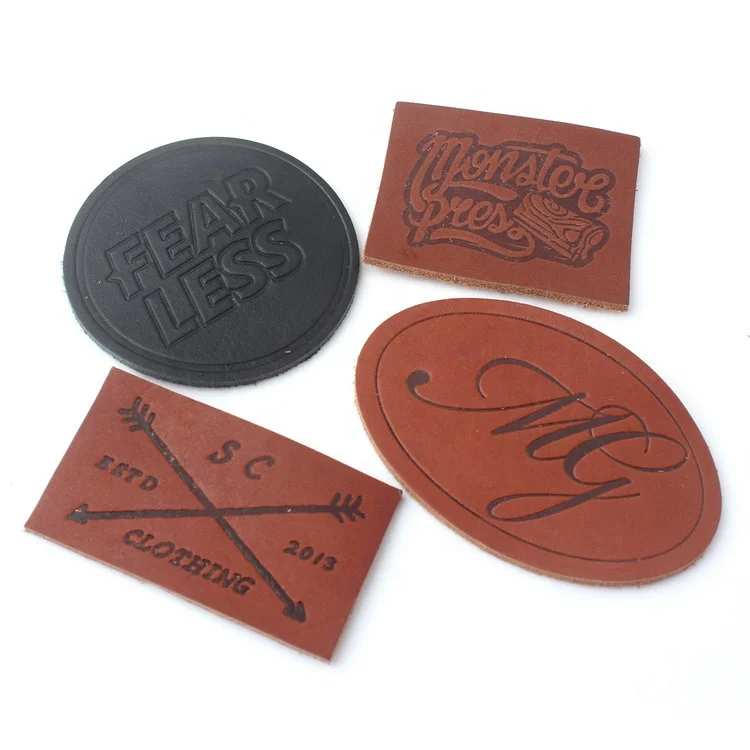 

Factory Price Wholesale Custom Brand Logo Embossed Real Leather Fashion Jeans Badge Patches Labels