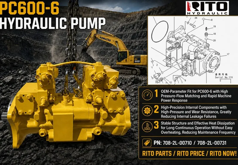 Komatsu PC600-6 Hydraulic Pump - RITO HYDRAULIC