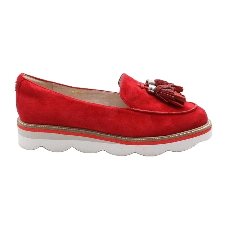 

cheap tassel loafer lady shoes causal round-headed flat shoes leisure waterproof wave shape sole dama calzados