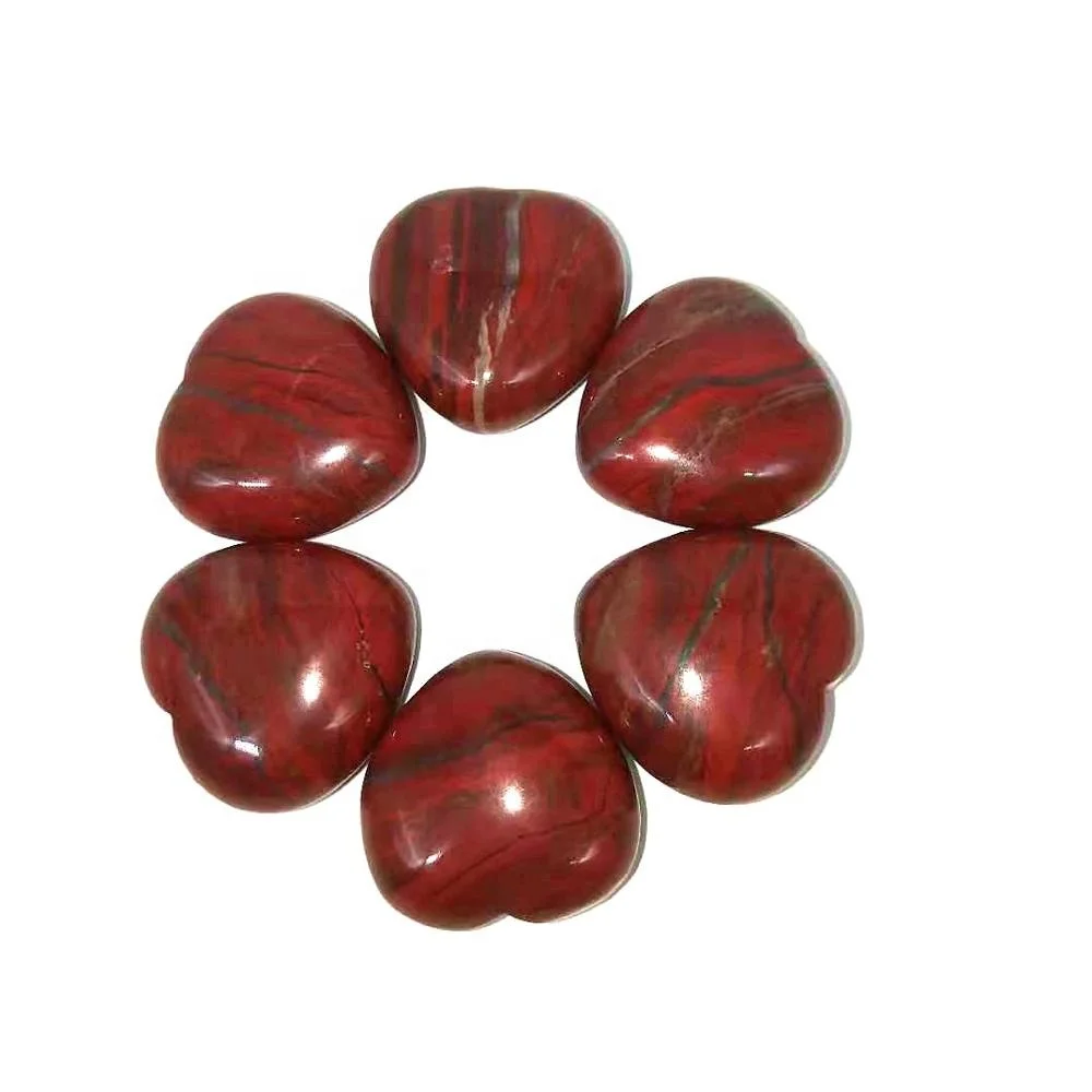 

Wholesale natural carved crystal heart reiki gemstone heart shape crystal stone rainbow jasper heart for wedding gifts