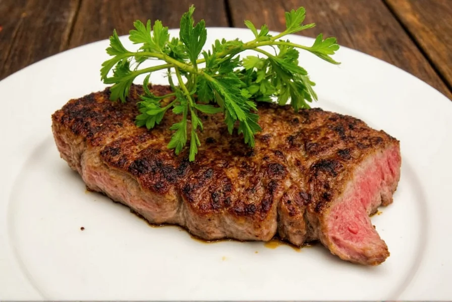 Steak with parsley on top