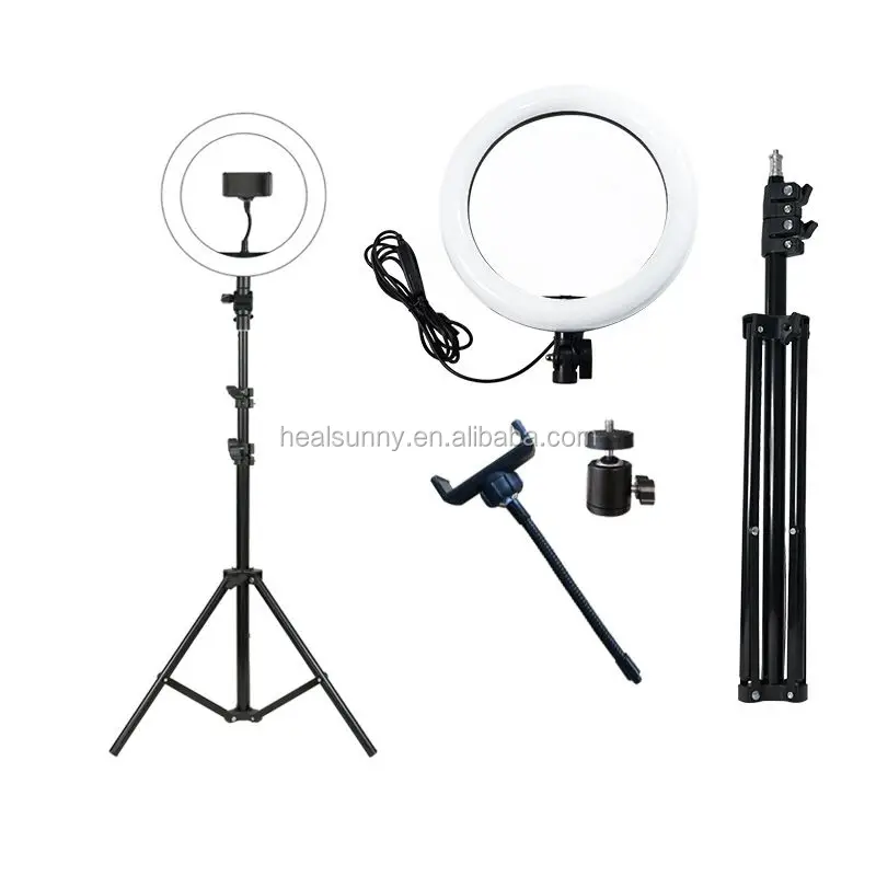 

16cm 26cm live fill light mobile phone bracket multi-size photography tripod led ring light, Black