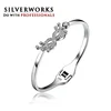 925 silver sterling adjustable eye mask buckle bangle with cz stone