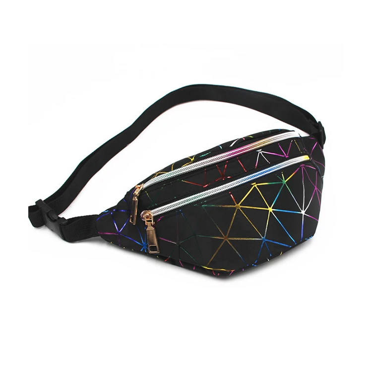 

New Waist Bags Fanny Pack For Women Belt Bag Geometry Sequin Fanny Pack Female Luminous Waist Packs Chest Bag, Customized color