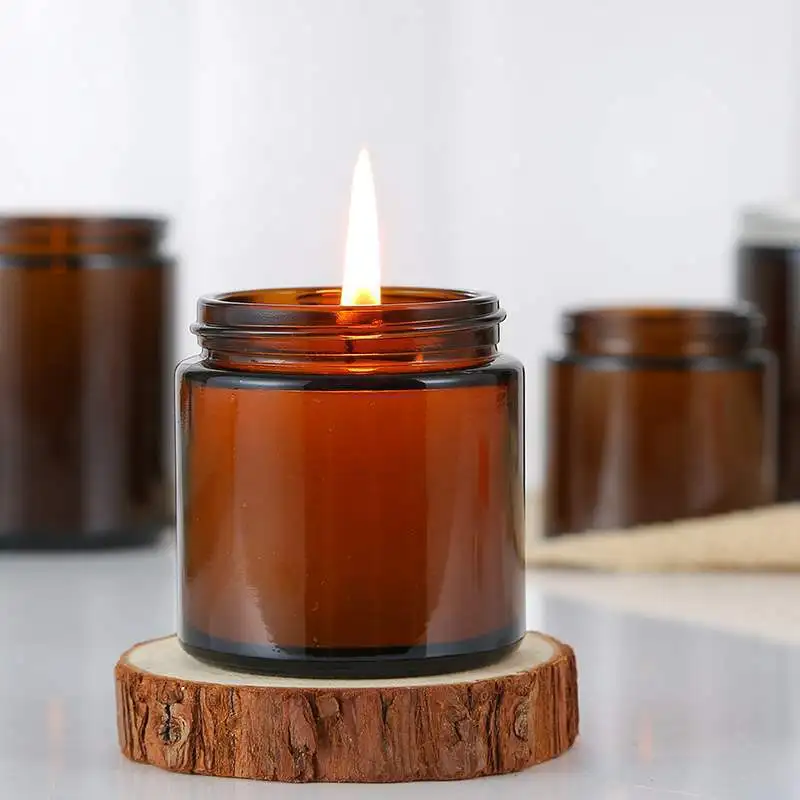 

Factory Direct Batch 100ml 250ml Brown Jar Candle Cup Scented Candle Container Brown Cup Glass Jar