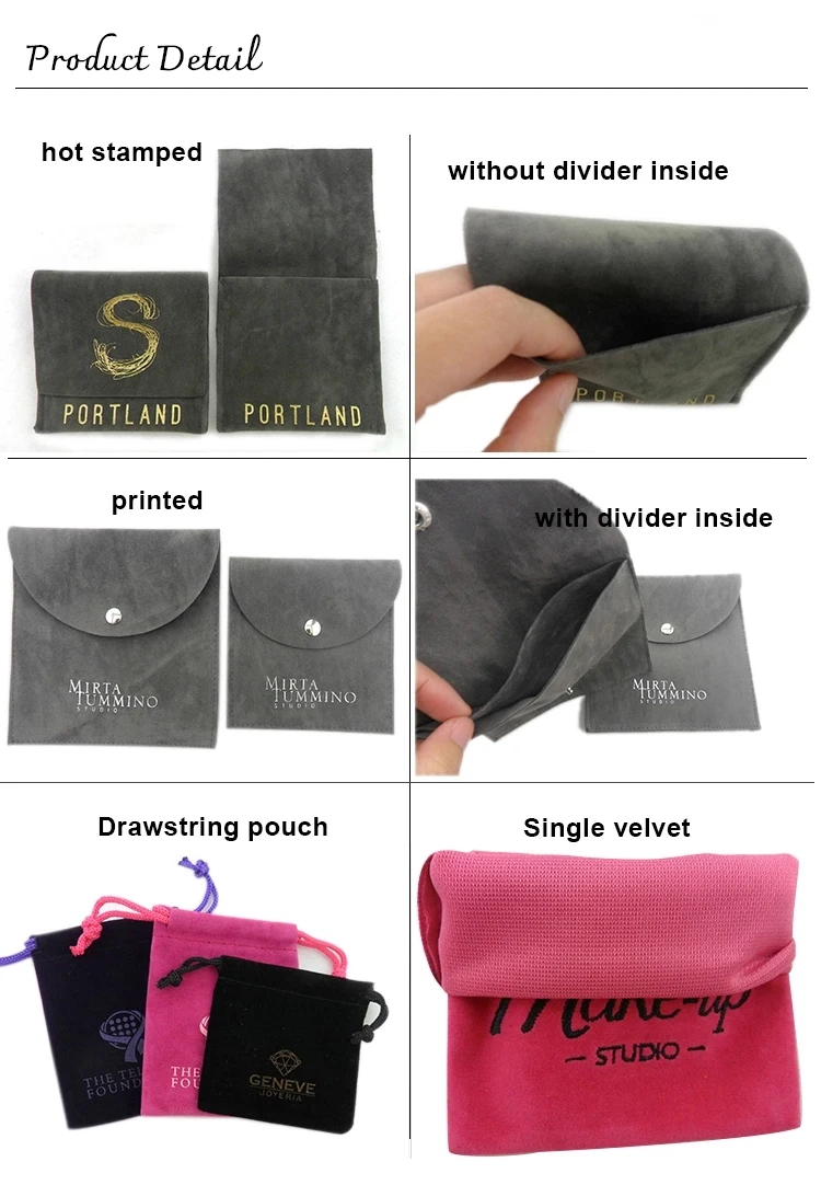 Custom Pouches Jewelry Custom Drawstring Jewellery Pouch Suede Velvet