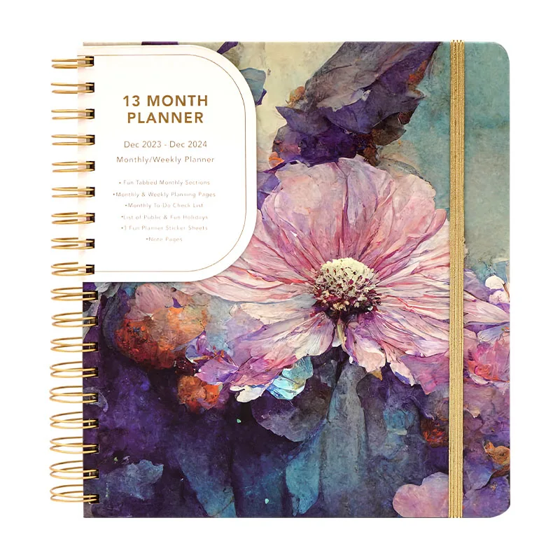 

Ready Stock 2024 planner with gift box hardcover notebook gift set 8.3''* 9.3'' size A5 notebook spiral planner