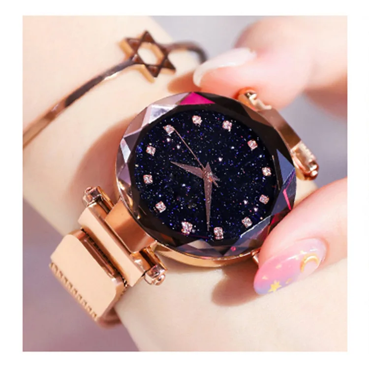 

Cheap watch Low price wholesale Quartz bulk Womens Watch Starry Sky Watch Magnetic Stainless Steel Mesh Band