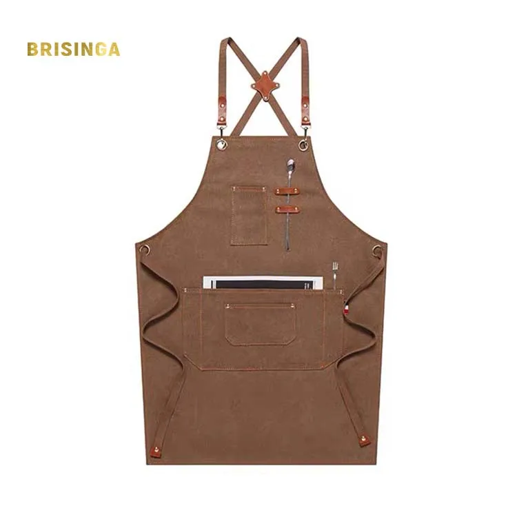 

wholesale cross back hair stylist apron salon for cooking canvas aprons, Custom