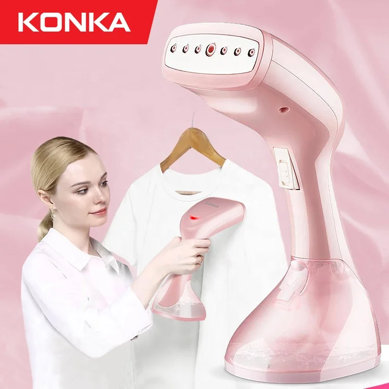 

2022 Konka Large Capacity Pink Portable Hand Iron Steamer Steam Quickly Used for Clothes
