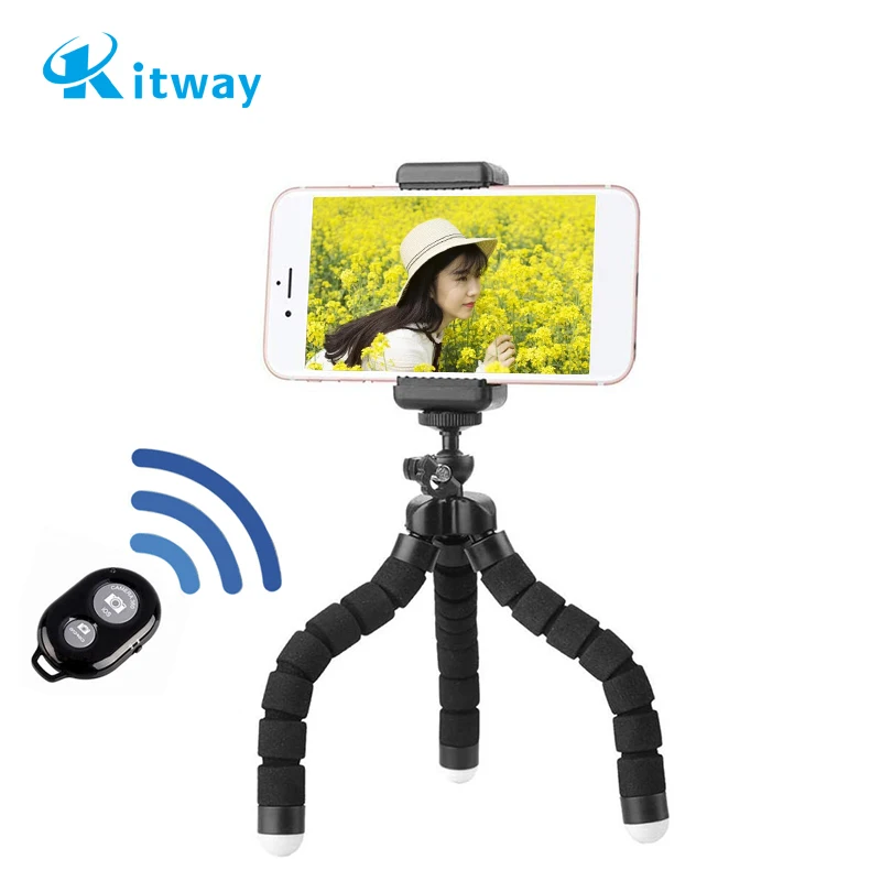 mini Phone Tripod Holder Flexible Sponge Legs Non Slip Octopus Bracket with Universal Clip for Mobile phone Camera
