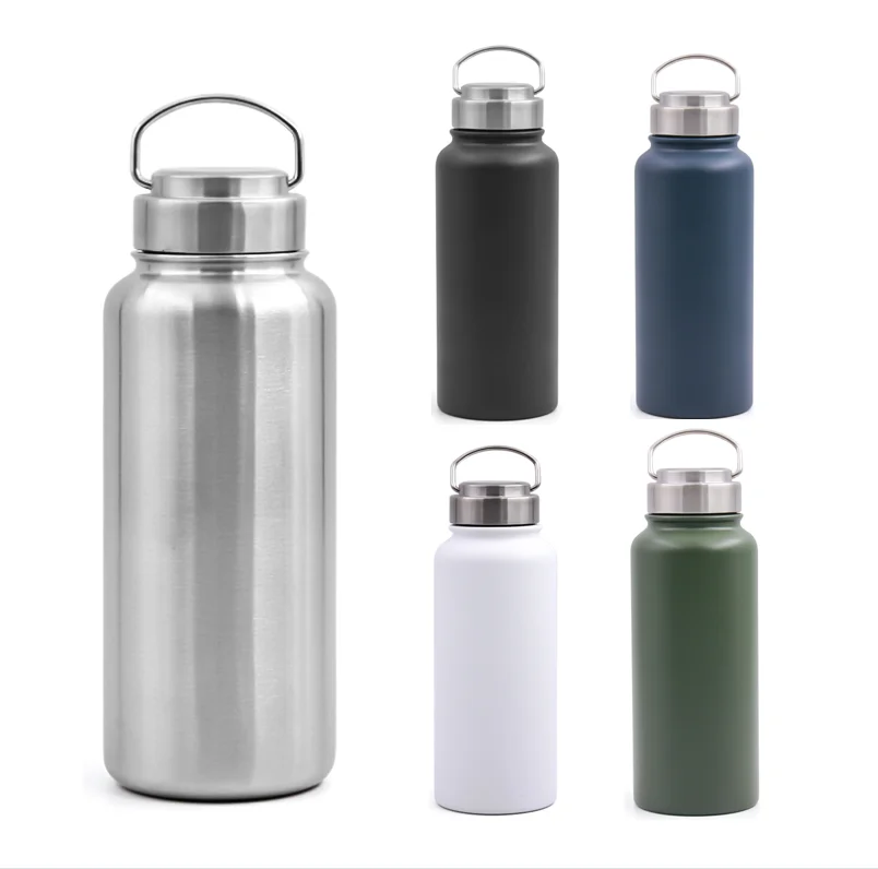 

2021 Hot 4 Stocked Color Choices 40oz Nice Insulated Water Bottles with Handle, Customized color