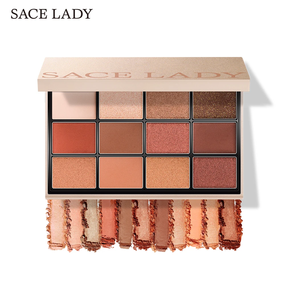 

SACE LADY 12 colors Highly Pigmented Matte Shimmer eyeshadow palette custom private label