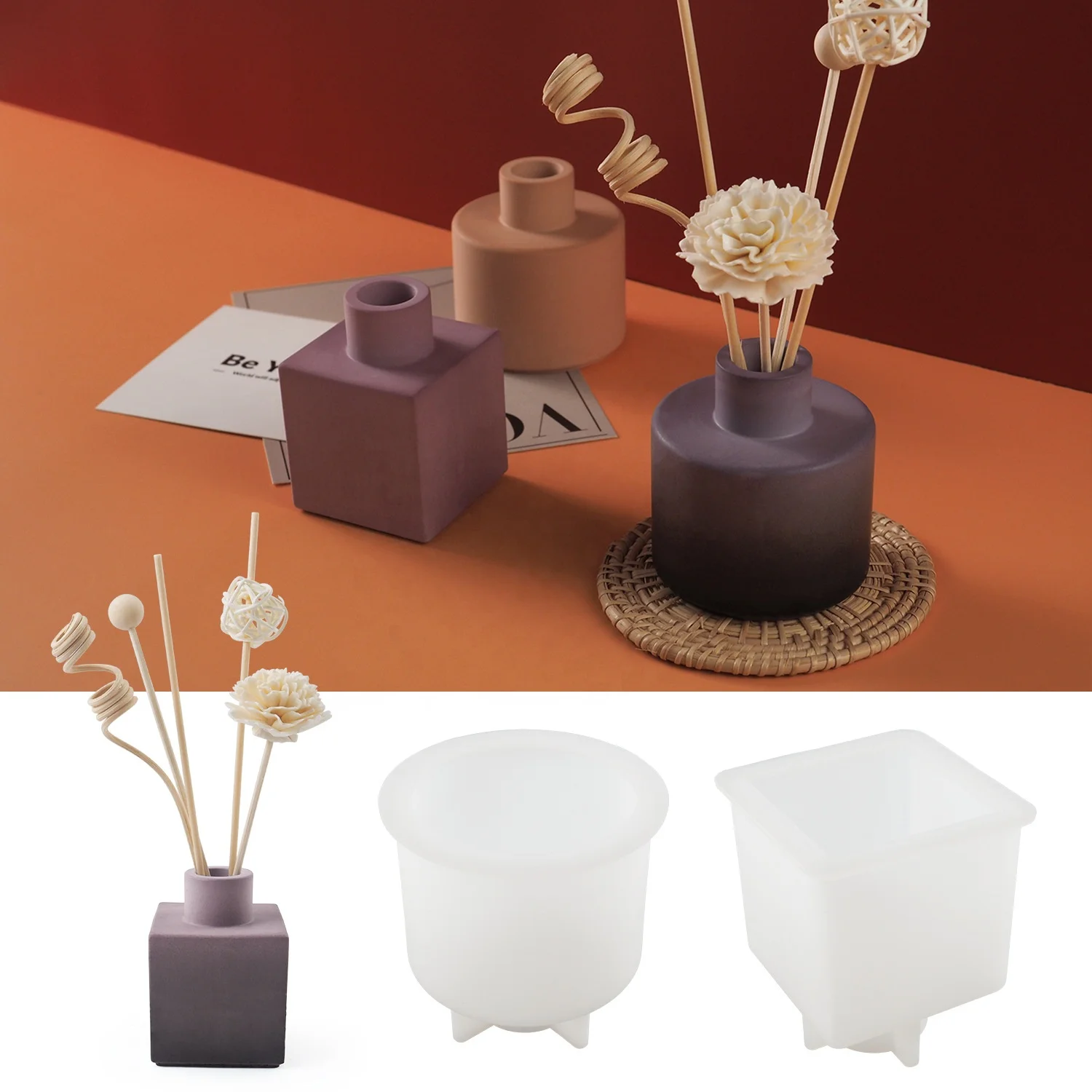 

DM769 Gypsum Concrete Planter Mould Flower Pot Mold Cement Jar Vase Plaster Casting Molds Sale for Home Decoration