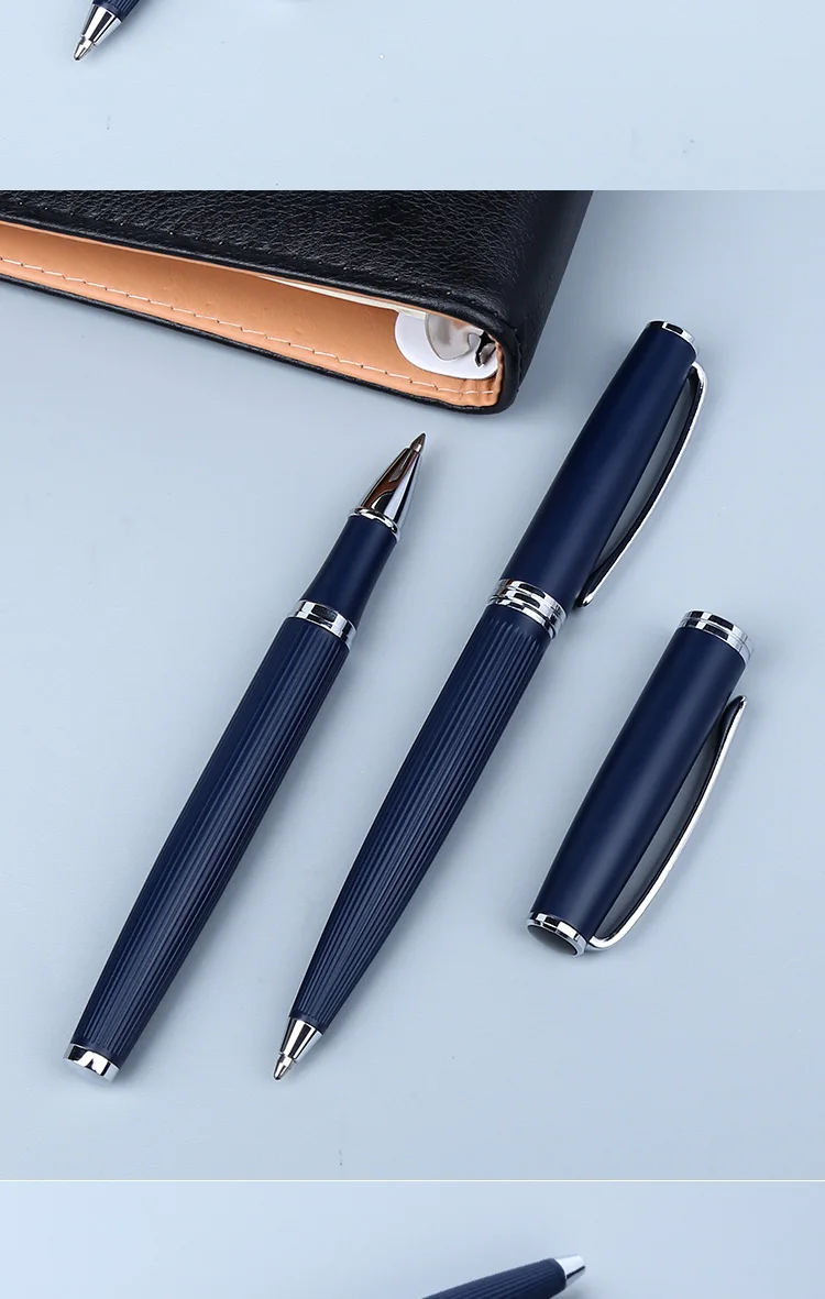 Cheap Fancy Black Metallic Ballpoint Pen Gel Ink Thick Roller Ball Point Pen With Metal Clips