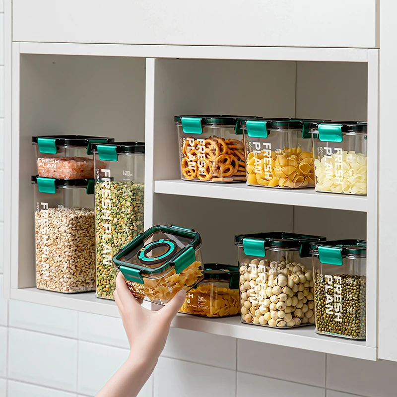 

Kitchen Storage Containers BPA Free Keep Food Fresh Plastic Food Spice Jars Canister Sets With Airtight Lid