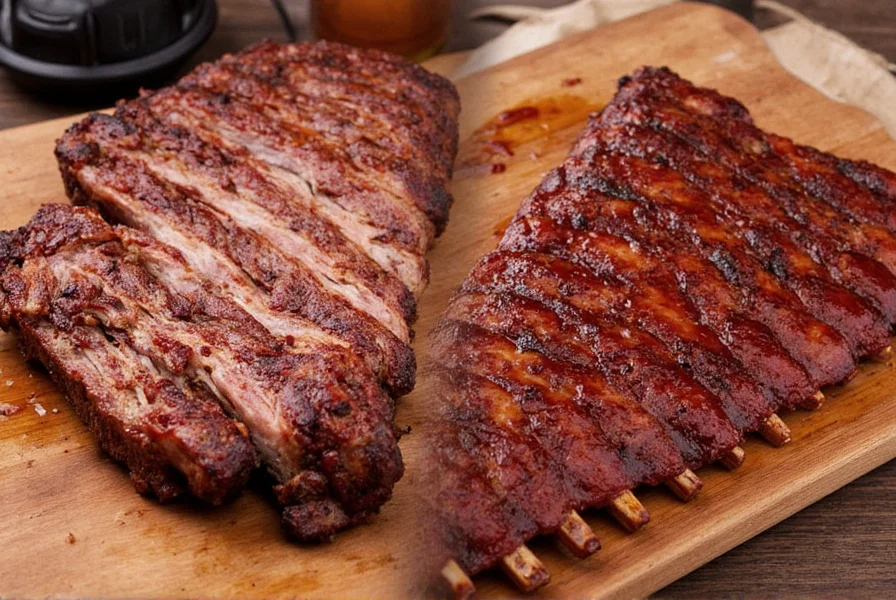 Side by Side Comparison of Baby Back and St. Louis Ribs