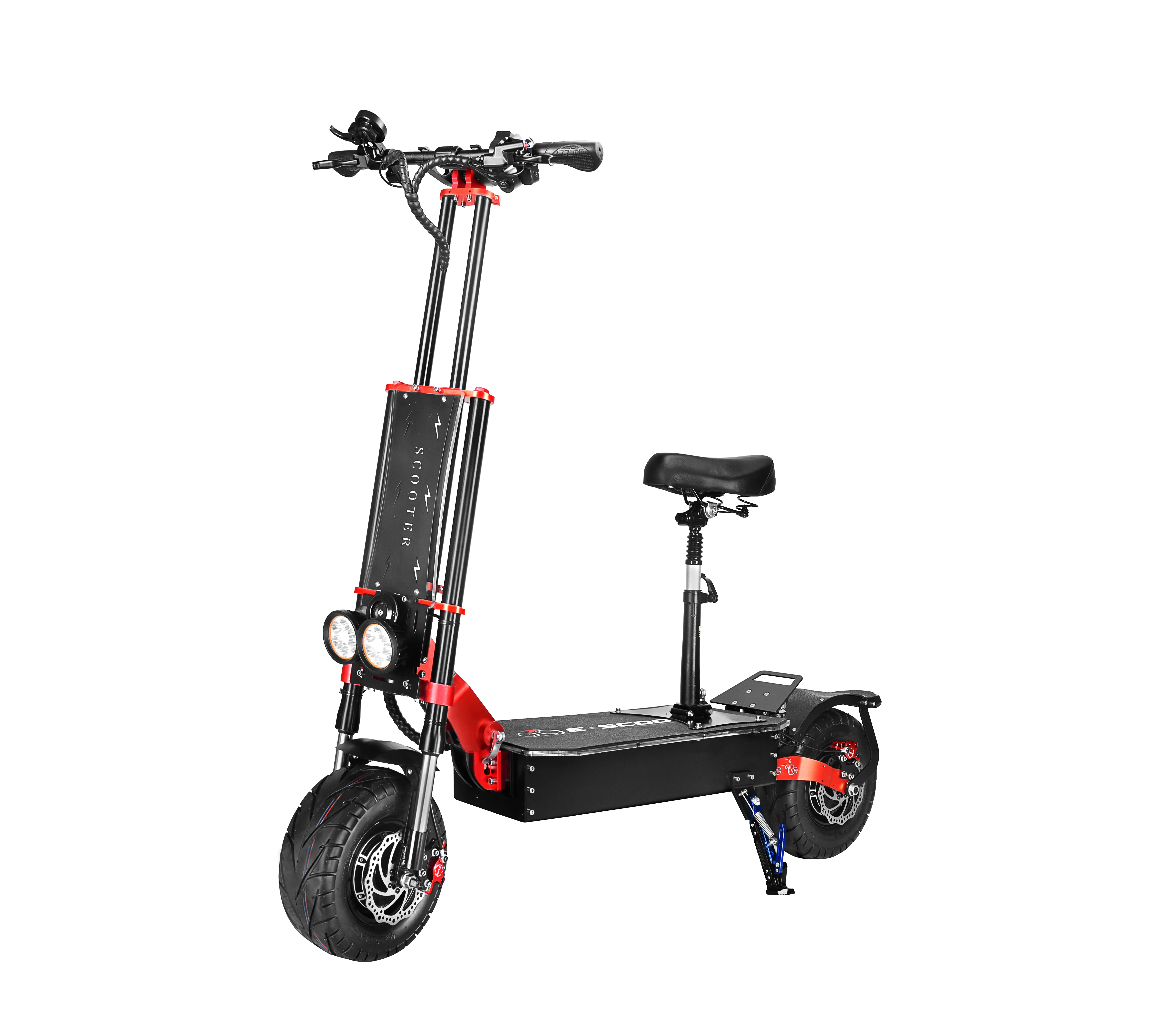 

S4 13 inch on road tire 43AH battery 5600W dual drive engine high speed off-road electric scooter folding bike adult