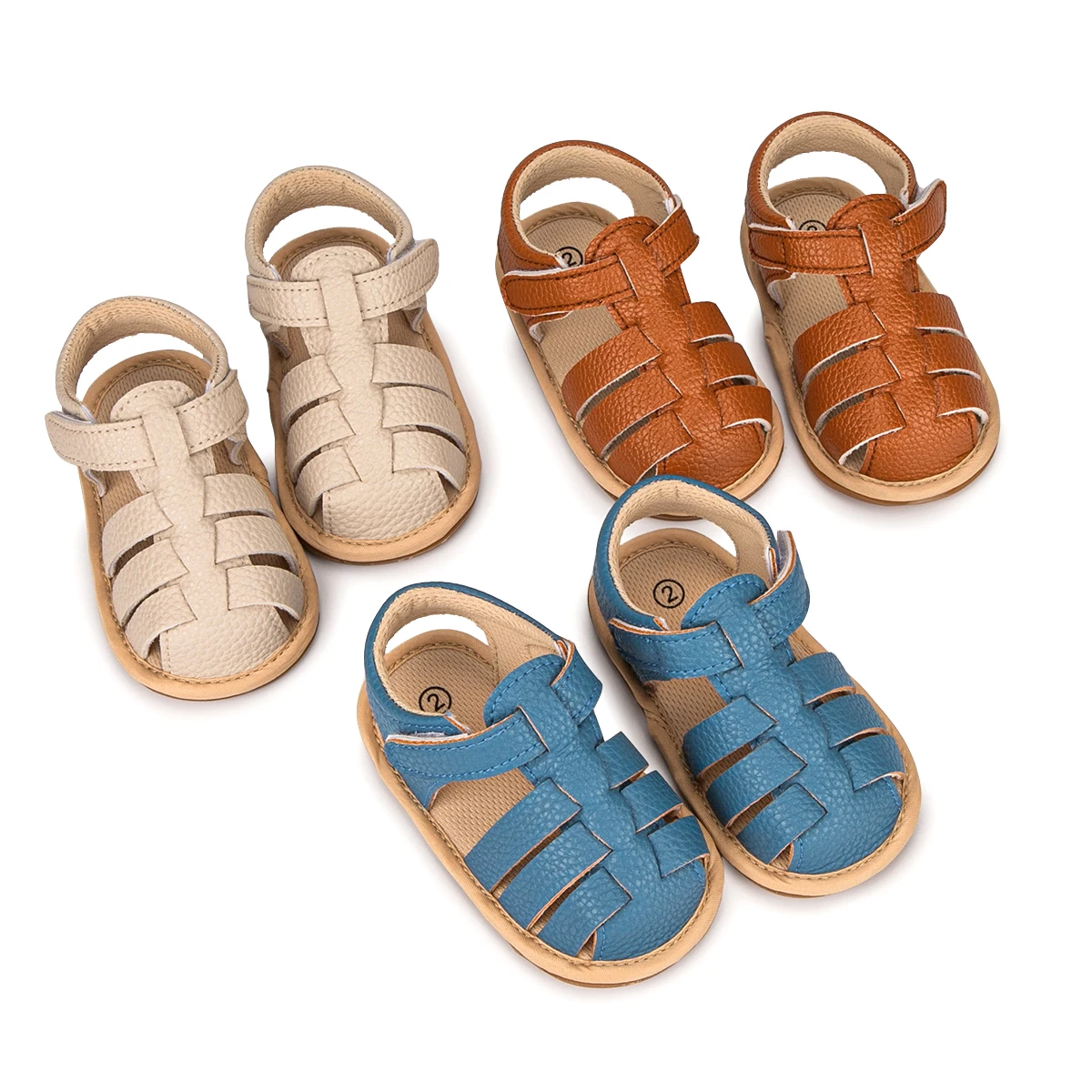 

High Quality rubber soled footwear Non-slip bottom 0-18 months baby infant boy girlsummer baby sandals, Beige,blue,brown