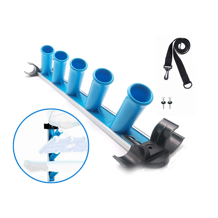 Cleaning Accessory Holder Rack Store Poles Brushes Nets Vacuums Hanger Swimming Pool Pole