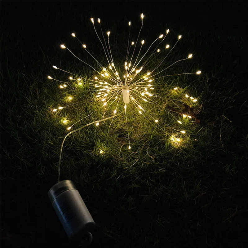 Fireworks Remote Control Battery Powered Lamp String lights For Garden Decoration Bouquet LED String Christmas Festival lamp