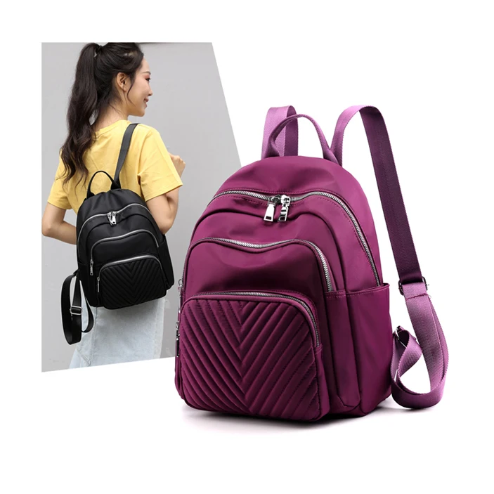 

Custom design everyday casual sports school women luxury nylon backpack college bag for girls