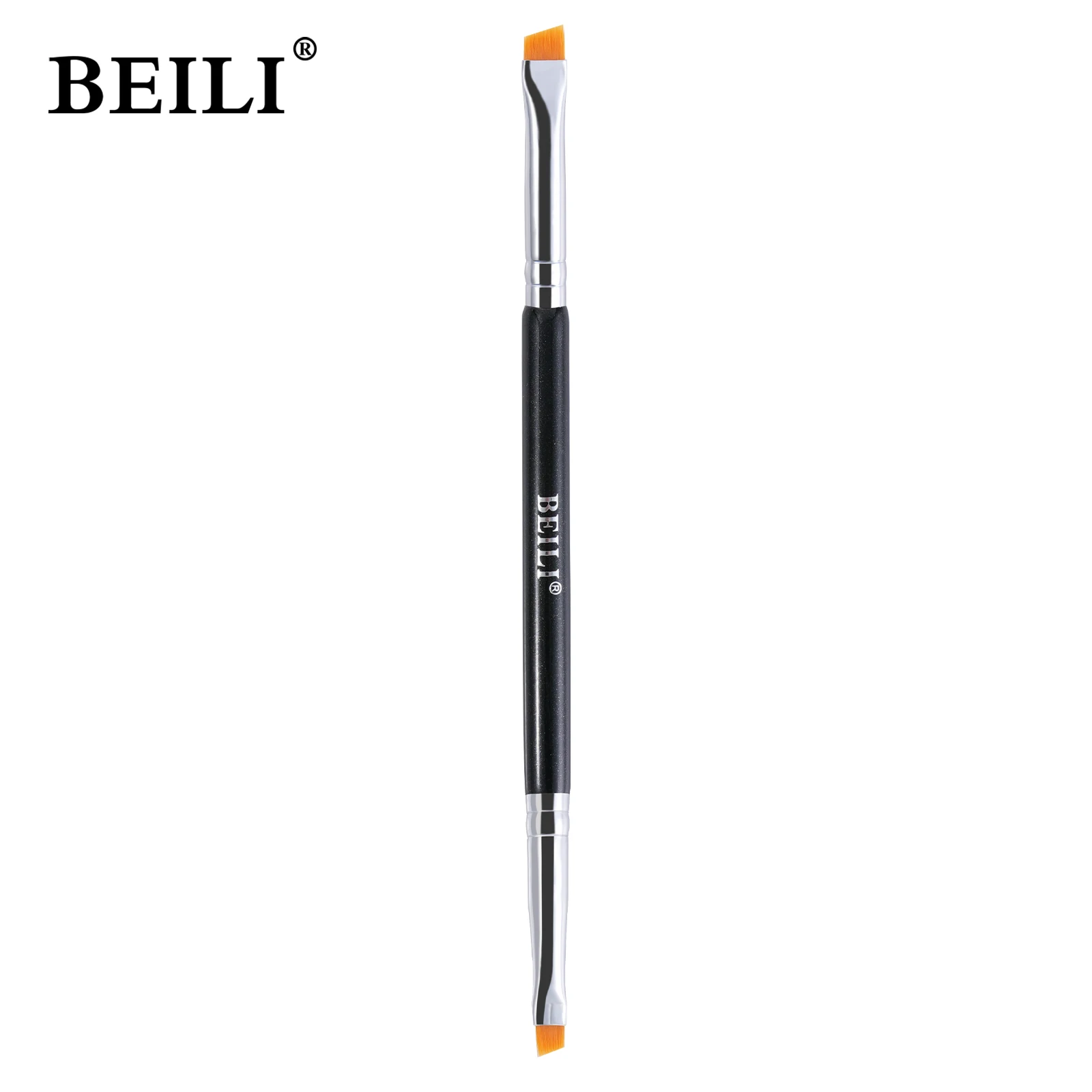 

BEILI White gold makeup brush single Eyebrow brush Synthetic hair Flat thin precise cosmetic tool brush wholesale