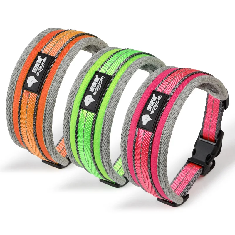 

Factory wholesale simple adjustable waterproof nylon webbing pet dog collar with metal buckle in bulk