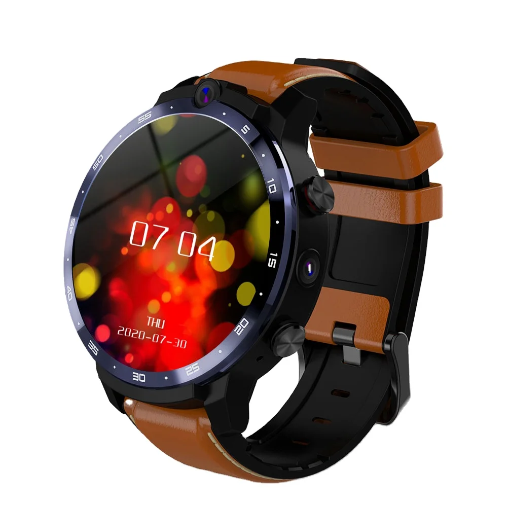 

LEMFO LEM12 Pro 4G New Smart Watch Android 10 With 64GB Wireless Projection 900mah Battery Power Bank 4G Men Smartwatch 2020, Black and brown