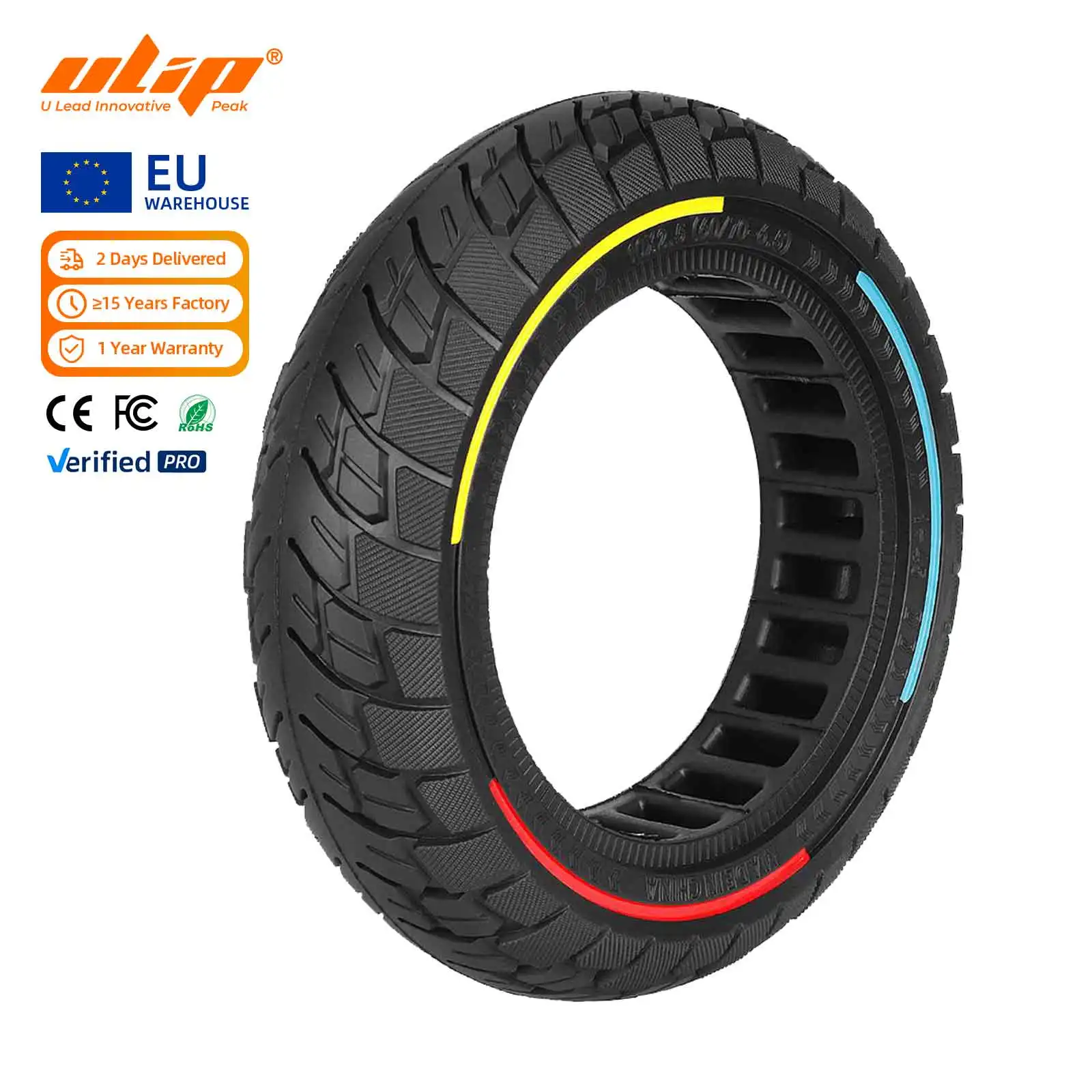 Ulip 10*2.5(60/70-6.5) Solid Tire 45mm Slot for Ninebot Max G30 Electric Scooter Repair Spare Parts 10 Inch Wheels Tubeless Tyre