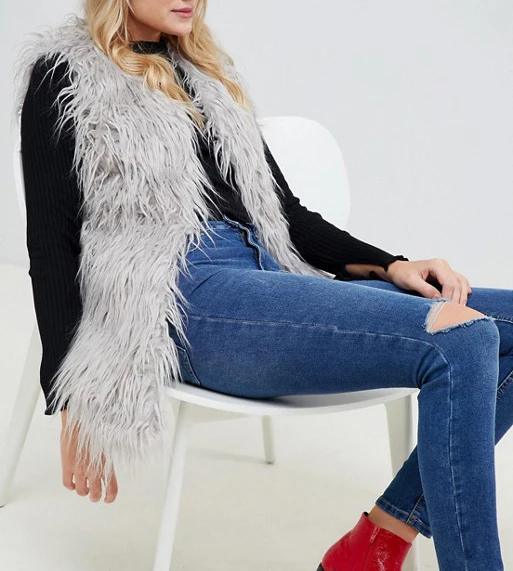

2020 Amazon Hot Selling winter middle long women ladies shaggy faux fur vest