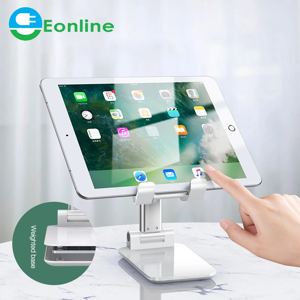 

EONLINE Universal Adjustable Alloy Desktop Table Tablet Holder Stand For iPad Pro Desk Mobile Phone Holder Stand For iPhone Cell, Black, white, blue,green,pink