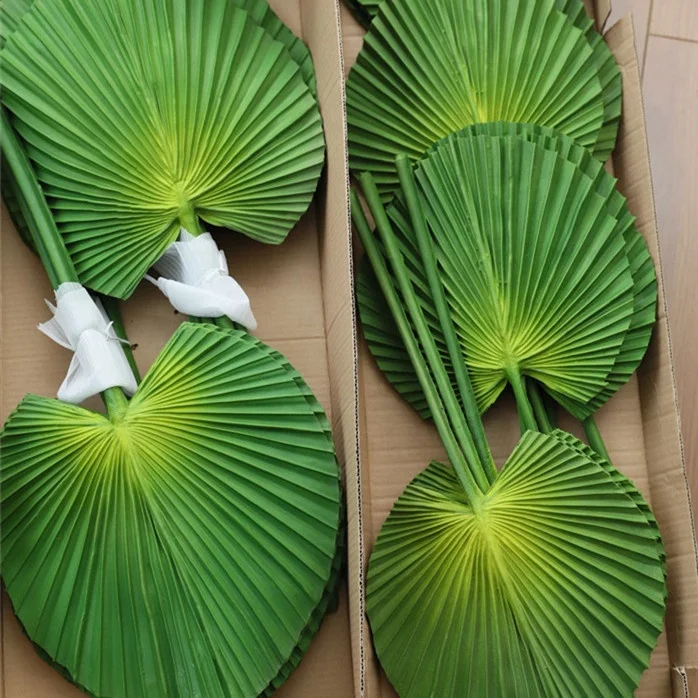 

F-1620 Discount Factory Wholesale Palm Leaf Hand Fans Artificial Palm Tree Leaves For Wedding Decoration